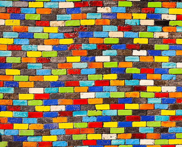istock Colorful bricks decorate on the wall. 588210944