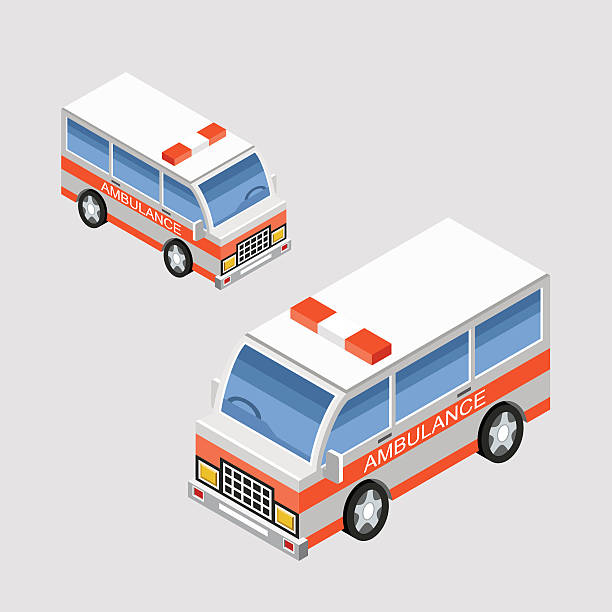 автомобиль скорой помощи. вектор - emergency services car urgency isometric stock illustrations