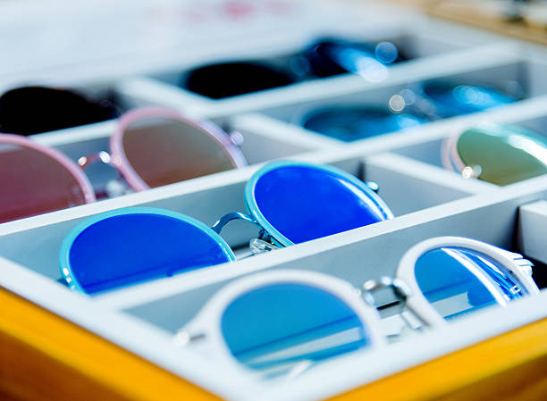 istock Group of sunglasses in shop 588221310