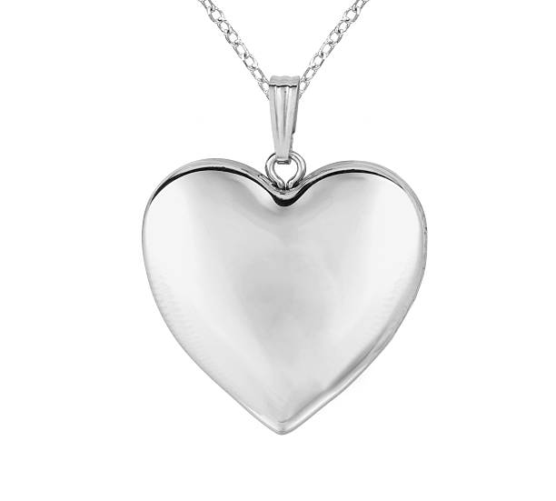 istock Silver pendant in shape of heart 588225890