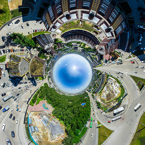 istock Aerial city view. Urban landscape. Copter shot. Panoramic image. 588229602