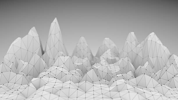 Polygonal Mosaic Background. Low poly mountains landscape