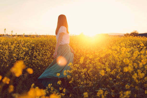 istock Spinning among yellow flowers 588238422