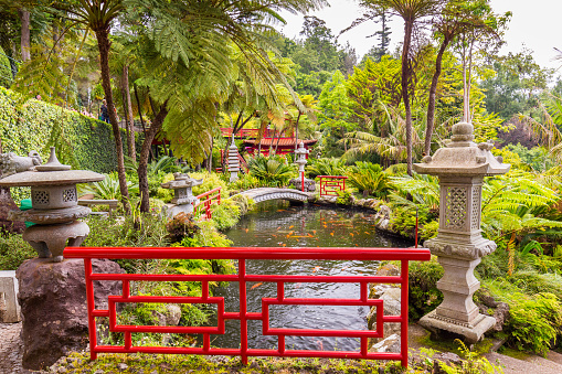 Funchal, Portugal - July 2, 2016: Monte Palace Tropican Garden in Funchal, Madeira island, Portugal