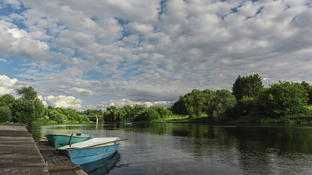 istock Moored small rental boats 588248318