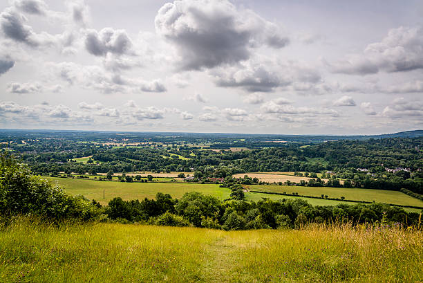 The Mole valley in Surrey, situated between the North Downs and the Greensand Ridge, England, UK