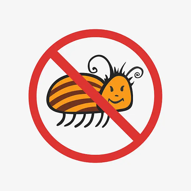 Vector illustration of Funny Colorado potato beetle. Flat Vector icons for your design