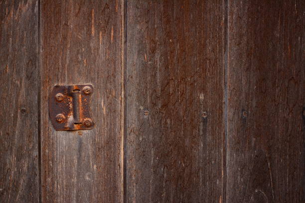 istock Old Vintage brownie painted wood board texture background 588253386