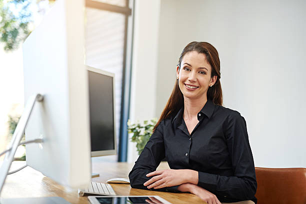 istock Her positivity is part of her professional charm 588254040