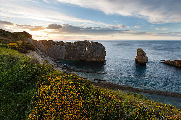 istock Sunset Arnia Beach coastline landscape. 588258172