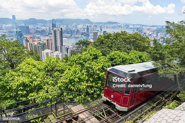 Touristische Spitzenstraßenbahn In Hongkong Stockfoto und mehr Bilder von Hongkong - Hongkong, Berg Victoria Peak, Berggipfel