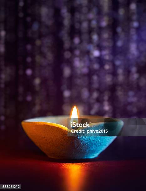 Diwali Oil Lamp Stock Photo - Download Image Now - Bright, Celebration, Culture of India