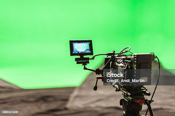 Digital Cinema Camera On Set Stock Photo - Download Image Now - Green Screen, Studio - Workplace, Studio Shot