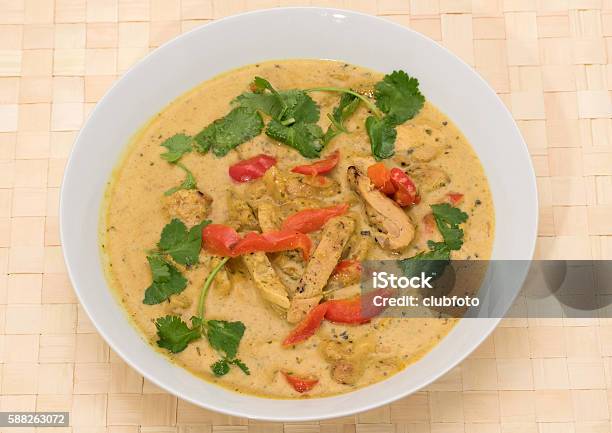 Chicken Penang Curry Stock Photo - Download Image Now - Chicken Curry, Chicken Meat, Cilantro