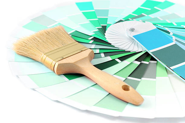 istock blue gree color swatch with paint brush 588263572
