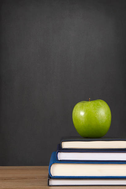 istock School Books with Apple on Desk 588266116