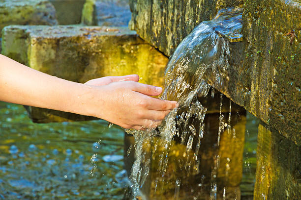 istock Girls hands with water splash 588266338
