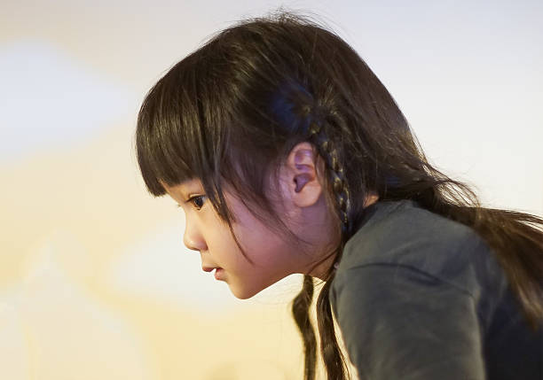 istock cute Japanese Girl face with bokeh background. 588269178