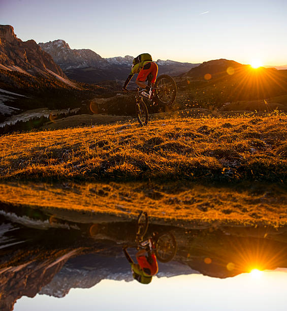 istock Dolomites spoth tyrol lake Mountain biker 588270442
