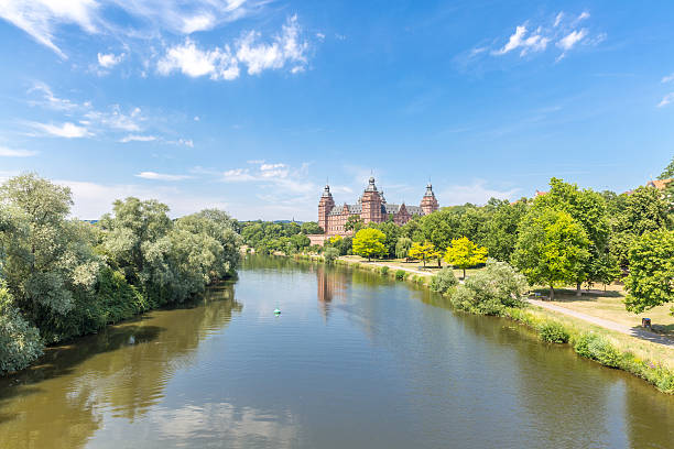 Aschaffenburg, Germany - July 7, 2015: Schloss Johannisburg is a schloss in the town of Aschaffenburg, in Franconia in the state of Bavaria, Germany. It was erected between 1605 and 1614 by the architect Georg Ridinger for Johann Schweikhard von Kronberg, Prince Bishop of Mainz. Until 1803, it was the second residence of the Prince Bishop of Mainz