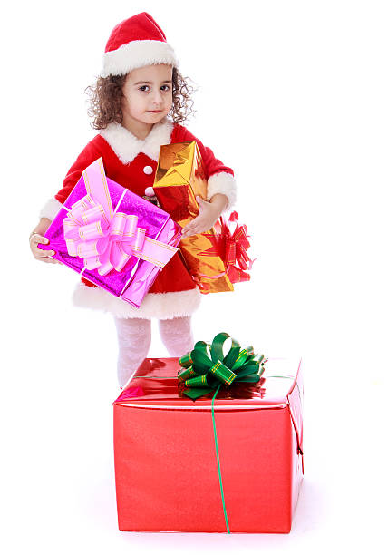 istock girl with a gift in their hands 588348644