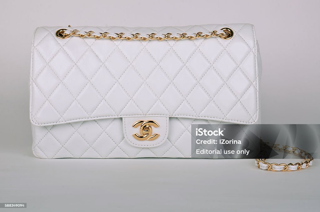 White Chanel Bag Stock Photo - Download Image Now - Chanel - Designer  Label, Bag, Gold Colored - iStock