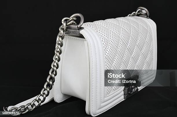 White Chanel Bag Stock Photo - Download Image Now - Bag, Chanel - Designer  Label, Arts Culture and Entertainment - iStock