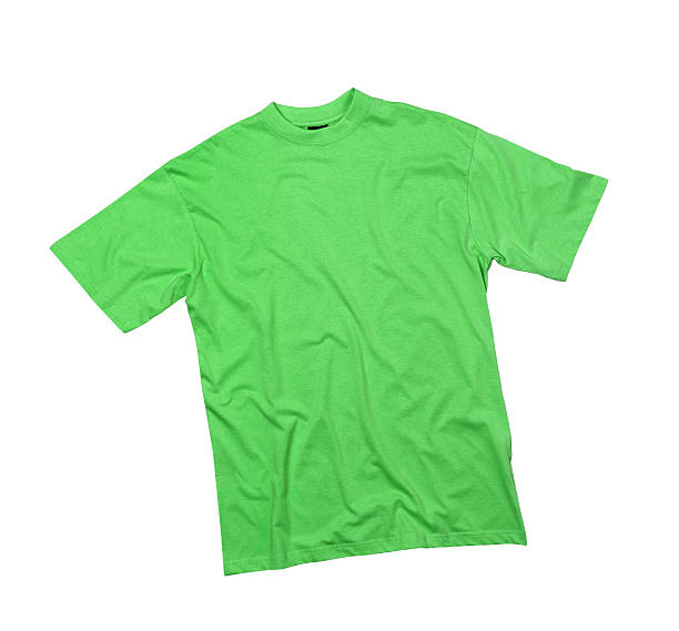 istock Green T-shirt isolated on white background 588350278