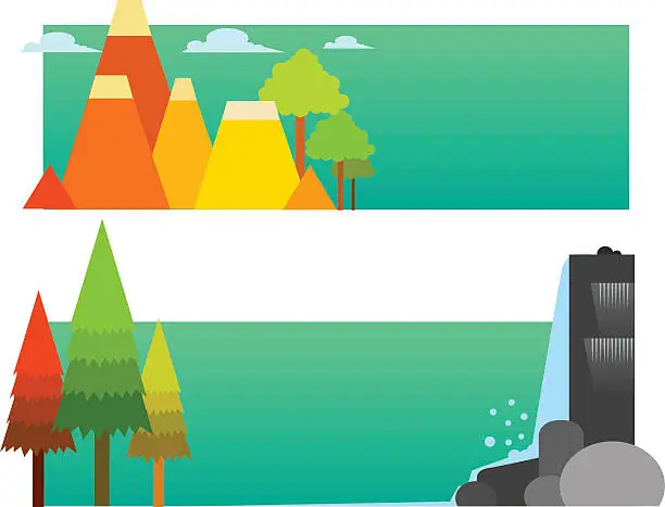 Vector illustration of Banner web template forest theme