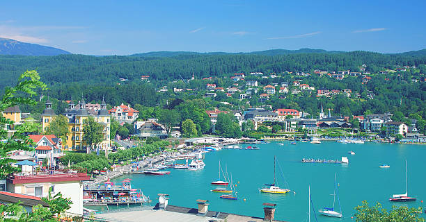 the popular Village of Velden at Lake Woerthersee,Carinthia,Austria