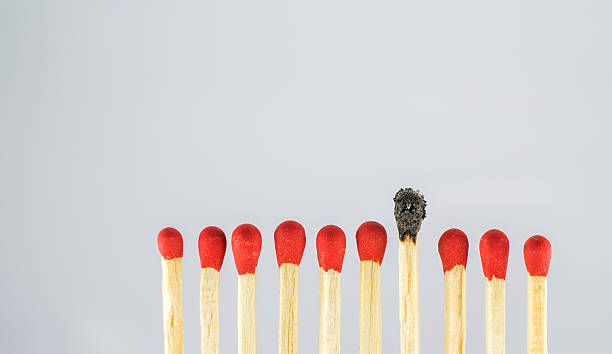 istock The match was already use in midst of a new 588354108