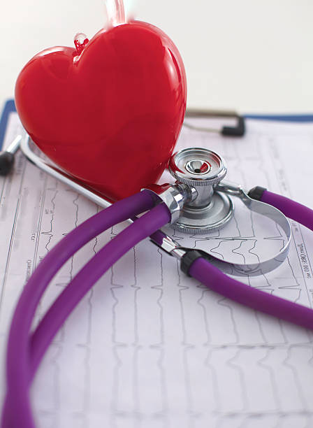 istock Medical stethoscope and heart isolated on white 588355346