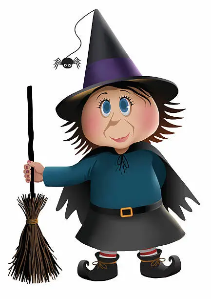 Vector illustration of Little Witch