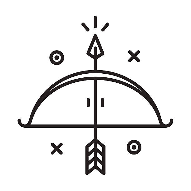 ilustrações, clipart, desenhos animados e ícones de logotipo de arco e flecha - north american tribal culture arrow bow and arrow bow