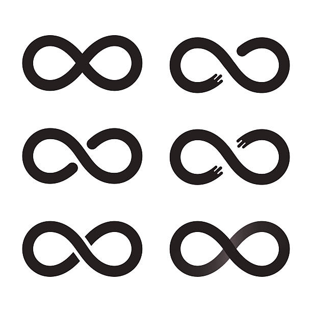 Infinity symbol icon set Infinity symbol icon set. Minimal flat vector style illustration. eternity symbol stock illustrations