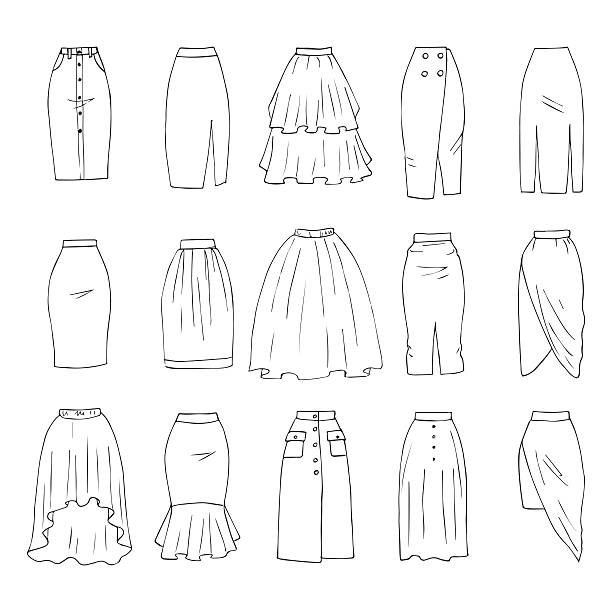 270+ Drawing Of A Denim Skirt Stock Illustrations, Royalty-Free Vector ...