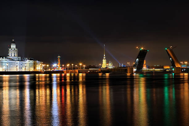 istock Night St. Petersburg and river Neva 588364156