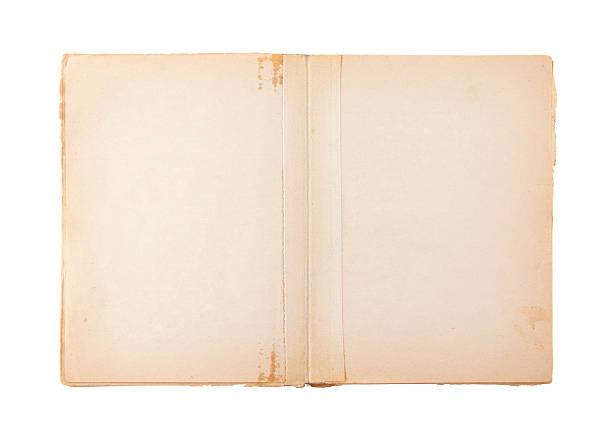 istock Open old blank book isolated on white with clipping path 588365266