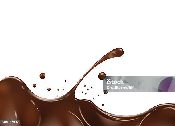 Chocolate Splash On White Background Stock Illustration - Download Image Now - Chocolate, Splashing, Drop