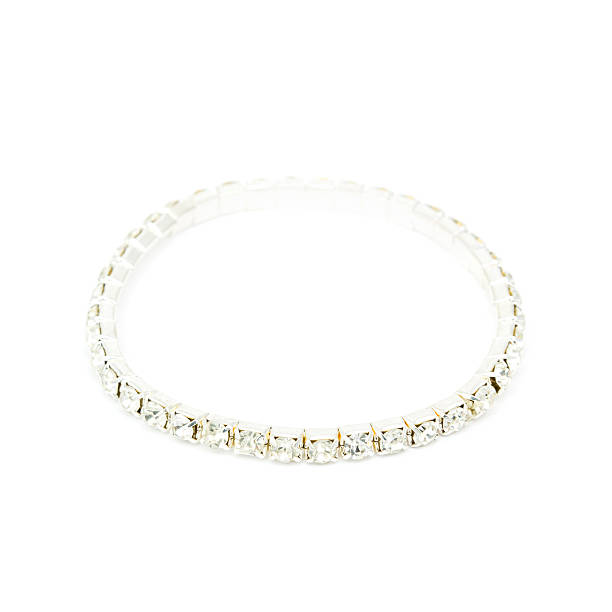 istock Fashion silver bracelet isolated on white 588367966
