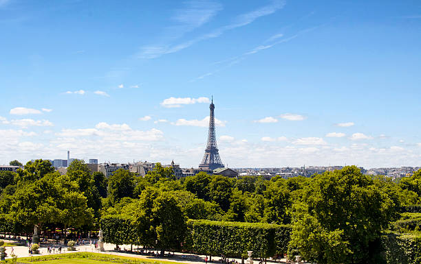 istock Aerial view of Eiffel tower in Paris 588369848