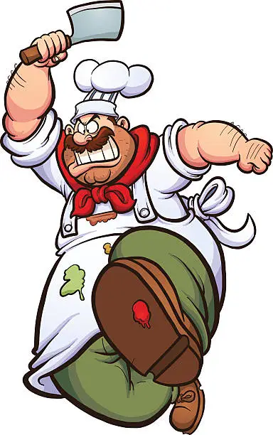 Vector illustration of Angry chef