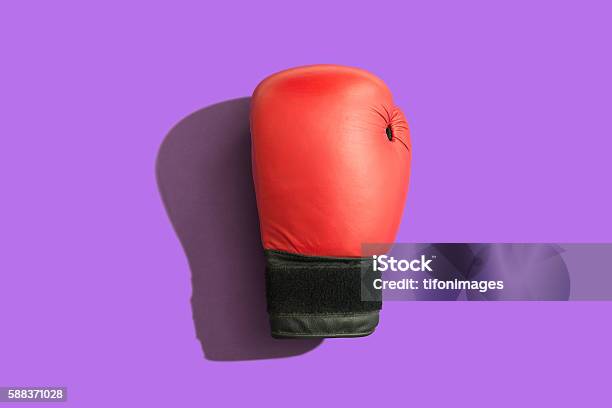 Boxing Glove Stock Photo - Download Image Now - Colored Background, Boxing Glove, Single Object