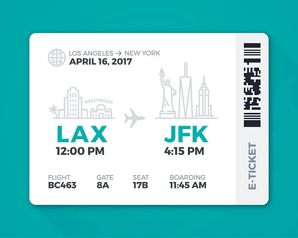 ilustrações de stock, clip art, desenhos animados e ícones de electronic boarding pass airline ticket - first class illustrations