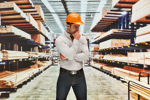 Warehouse Worker Looking Sad Stock Photo - Download Image Now - Sadness