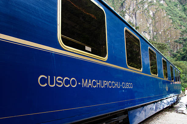 Train connecting Cusco and Machu Picchu stock photo