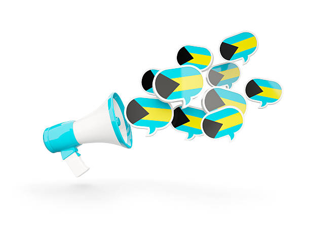 istock Megaphone with flag of bahamas 588379484