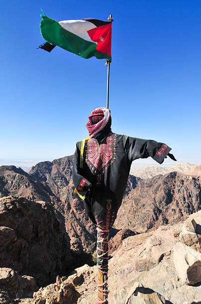 istock Jordanian Flag in Petra, Jordan 588379620