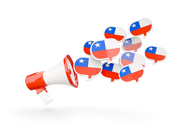 istock Megaphone with flag of chile 588380002