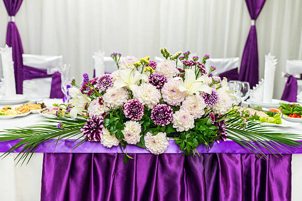istock food table decorated with flowers 588380230